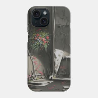 Dreamy Abandoned Art Studio with Flowers Phone Case