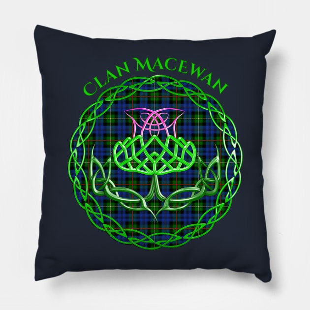 MacEwan Scottish Tartan Celtic Thistle Pillow by CelticFlame