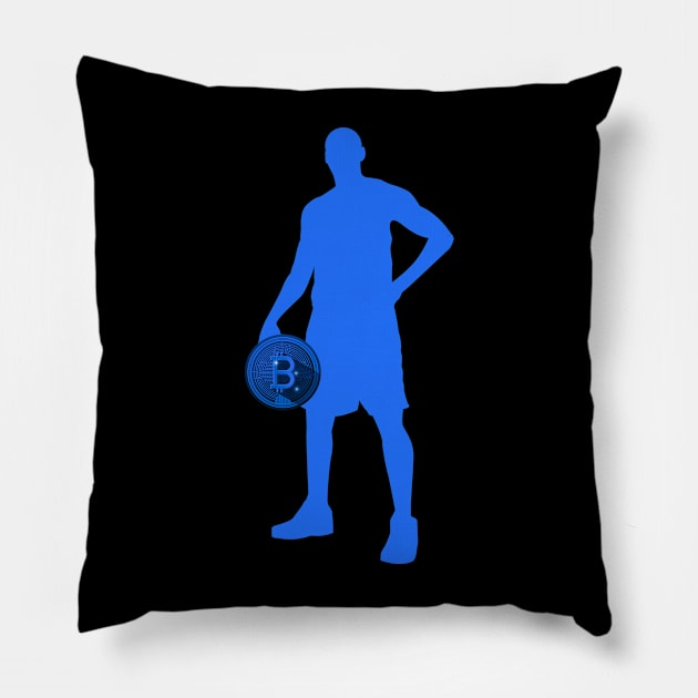 Bitcoin Basketball Player Pillow by RedSparkle 