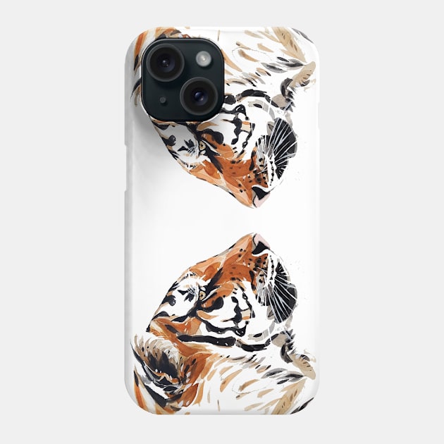 Tiger Face-off Phone Case by Divan