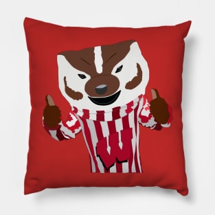 Bucky Badger Cartoon Drawing Pillow