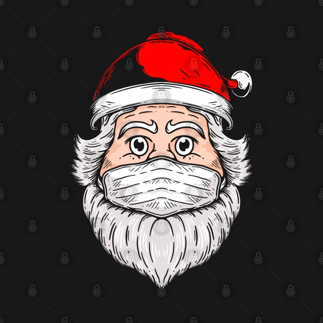 Santa Clause Wear Mask Illustration by Merchsides