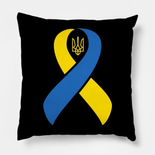 Ukraine Ribbon Ukrainian Pride Love and Unity Design Pillow