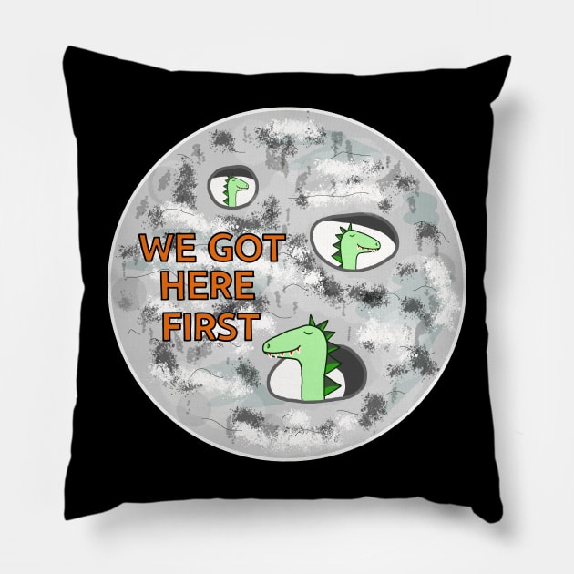 Reptilians on Moon Pillow by The Angry Possum