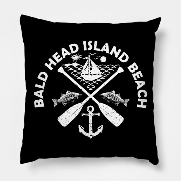 Bald Head Island Beach, America, Boat Paddle Pillow by JahmarsArtistry - APA