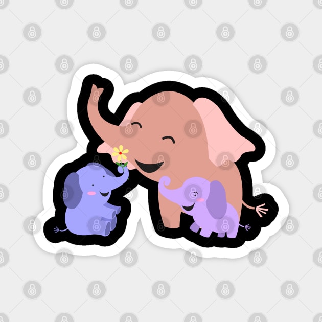 Mom and 2 baby elephants Magnet by holidaystore