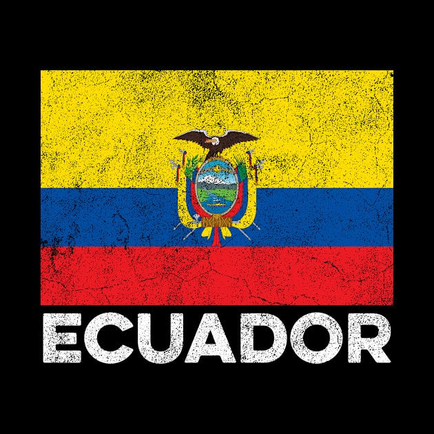 Ecuador Flag Retro Style Distressed Grunge by Eyes4