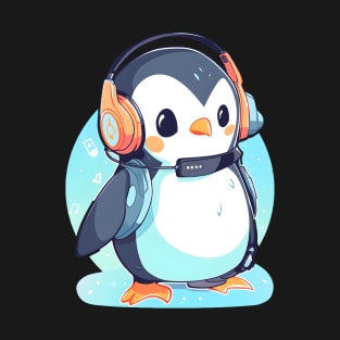 Cool Penguin With Headphones T-Shirt