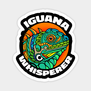 The Iguana Whisperer Funny Iguana Lizard Pun Zentangle Art Color Magnet