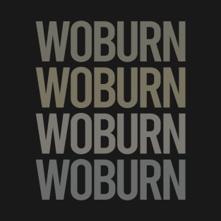 Gray Text Art Woburn T-Shirt