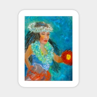 Hawaiian Hula Maiden Magnet