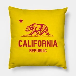 California Republic 'bear flag revolt' - red print Pillow