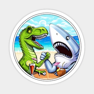 T-Rex Dinosaur Shark Arm Wrestling Magnet