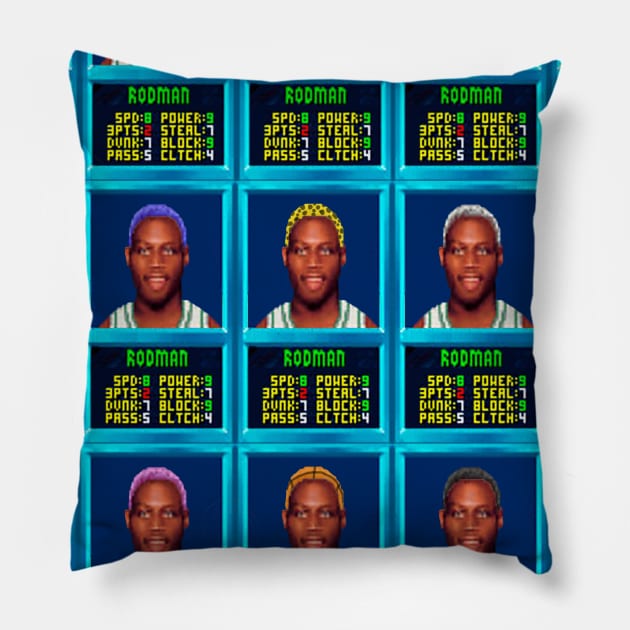 Dennis Rodman Hes On Fire Pillow by bcolston