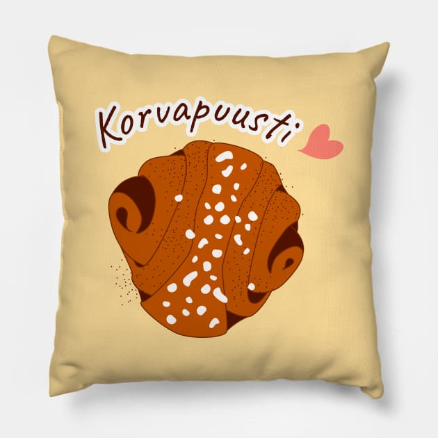 Finnish Cinnamon Rolls – Korvapuustit Pillow by LulululuPainting