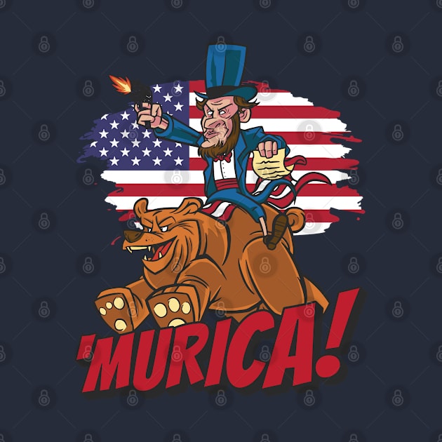 Patriotic President Abraham Lincoln Murica! by MadMando Marketplace