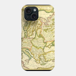 Antique Map of Europe by Gerardus and Rumold Mercator, 1595 Phone Case