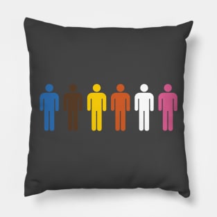 Blue + Brown + Blonde + Orange + White + Pink Pillow