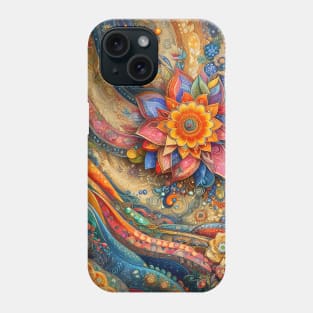 Vibrant Vistas: Celebrating Indian Elegance through Sari Textiles, Rajput Paintings, and More Phone Case