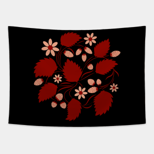 Folk flowers floral art print Flowers abstract art Tapestry