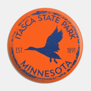 Itasca State Park Minnesota Birder's Duck in Flight Birding Pin