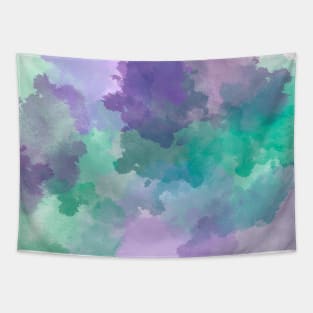 Teal and Lavender Watercolor Tapestry