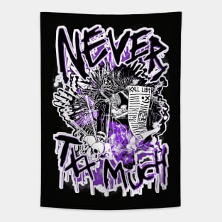 13XD XMY "NEVER TXX MUCH" (PURPLE) Tapestry