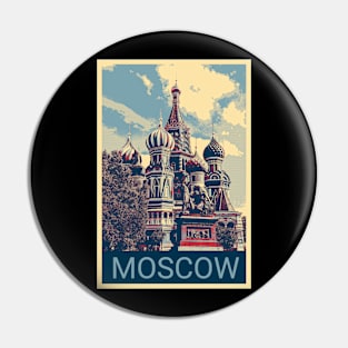 Moscow in Shepard Fairey style 2 Pin