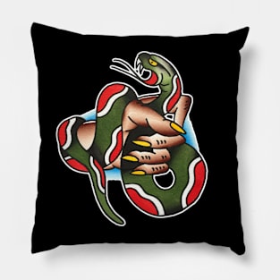 Snake in the Hand Tattoo Design Pillow