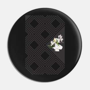 Square tiling patterns & white flowers Pin