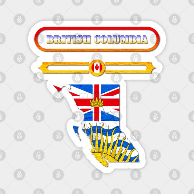 BRITISH COLUMBIA, CANADA, MAP OF BRITISH COLUMBIA. SAMER BRASIL Magnet by Samer Brasil