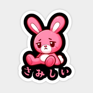 Pink Bunny | Sad Bunny | Depressed Carrot Magnet