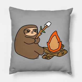 Sloth With Campfire Pillow