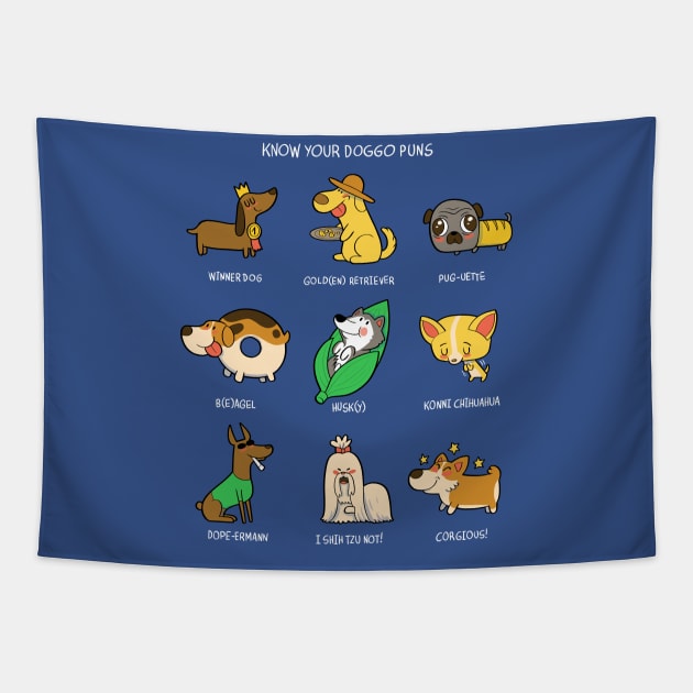 Know you doggo puns! Tapestry by Queenmob