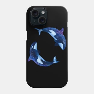 Hydro Flask stickers - ocean blue orca / killer whales galaxy space | Sticker pack set Phone Case