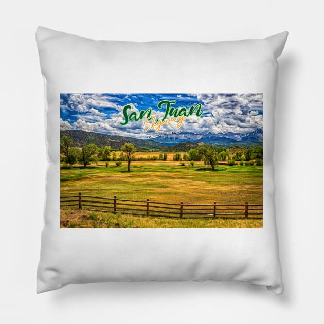 San Juan Skyway near the Dallas Divide Pillow by Gestalt Imagery