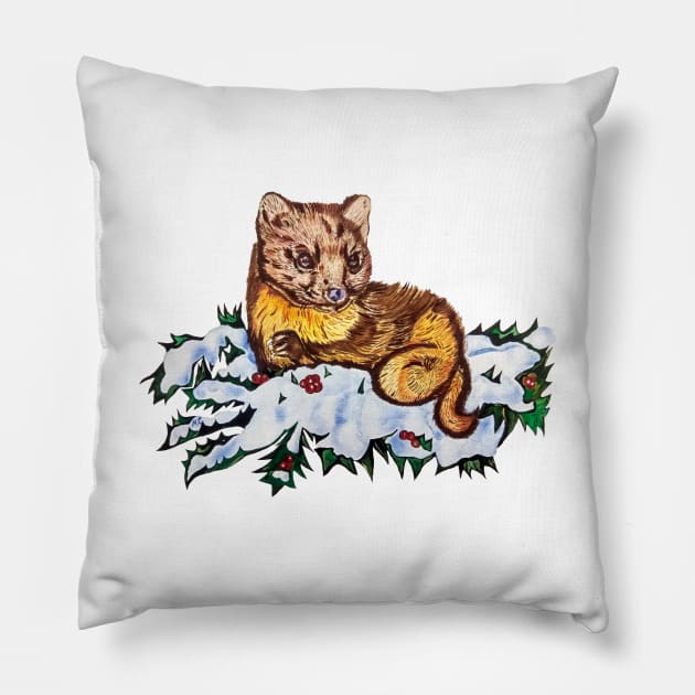 Pine Marten Pillow by mariasibireva