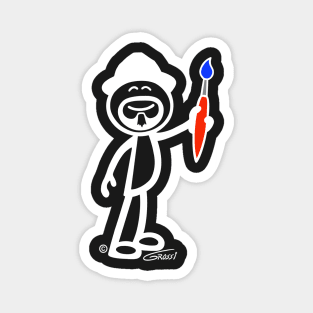 GG Artist Stick Figure (For Darker Clothing) Magnet