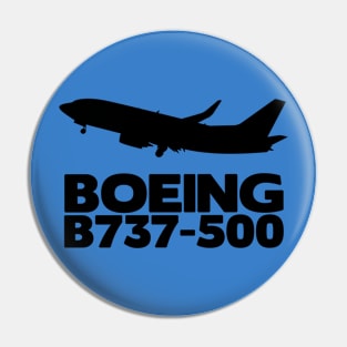 Boeing B737-500 Silhouette Print (Black) Pin