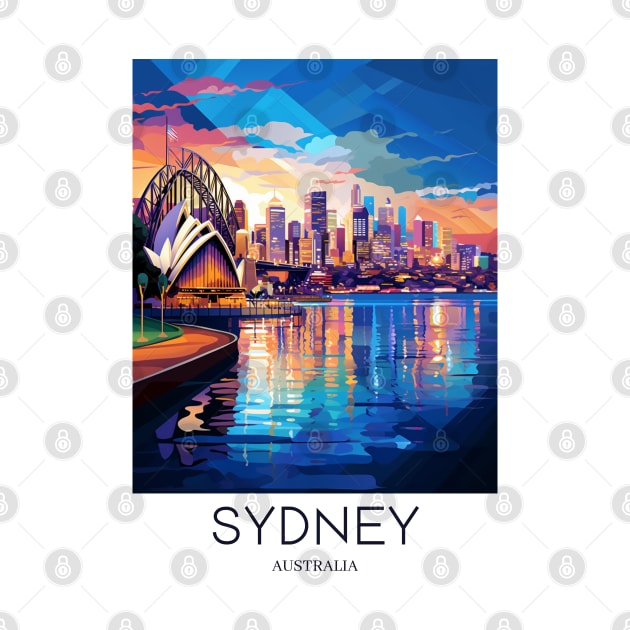 A Pop Art Travel Print os Sydney - Australia by Studio Red Koala