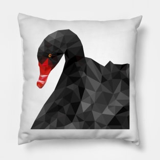 Geometric Black Swan Pillow