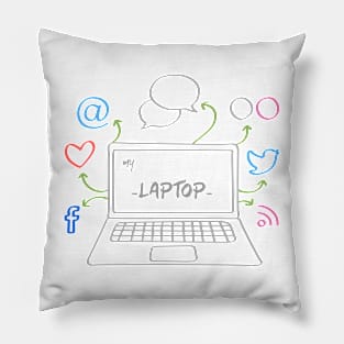 my laptop inspired worker Pillow