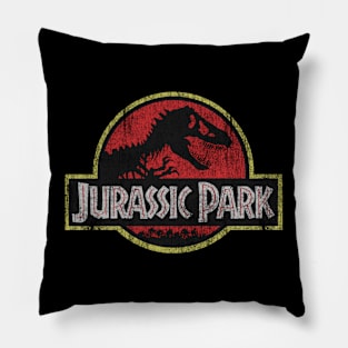 Jurassicc Parkk Classic Retro Red Distressed Logo Pillow