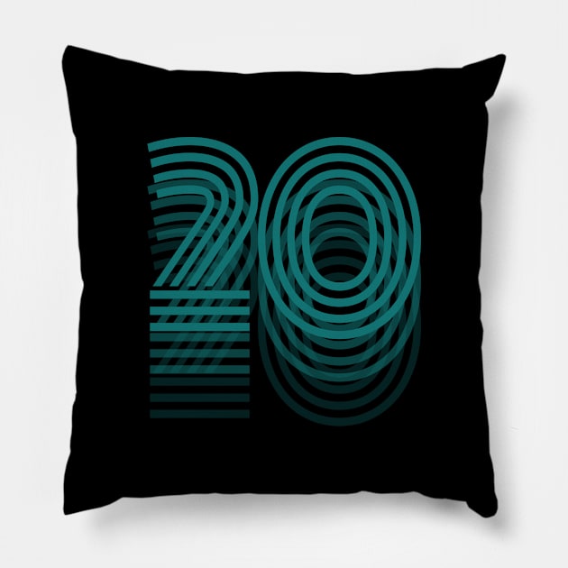 'Sporty Lucky Number 20' Awesome Lucky Number Gift Pillow by ourwackyhome