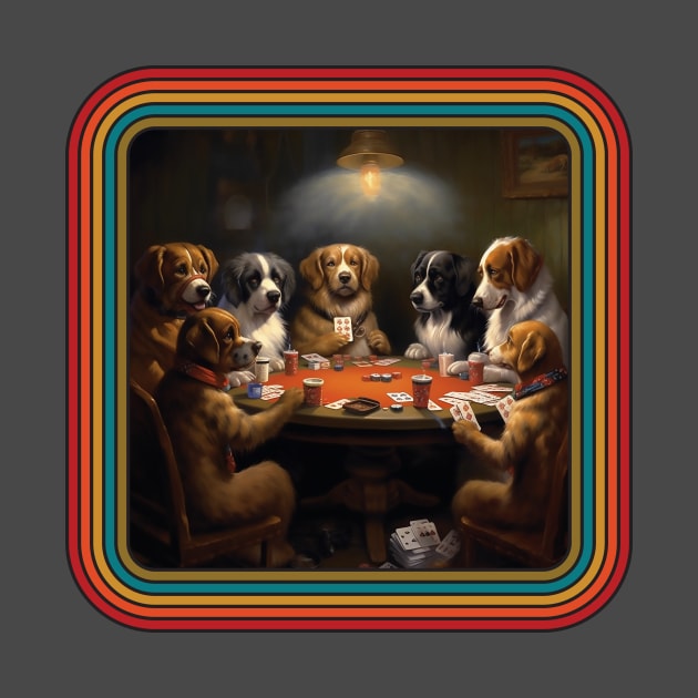 Retro Dogs Playing Poker by DavidLoblaw