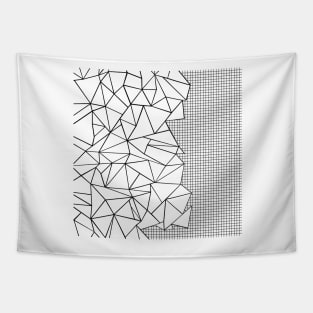 Abstract Outline Grid on Side Tapestry