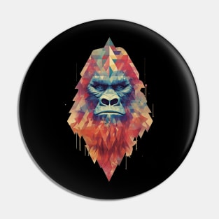 Geometric Sasquatch Vintage Retro Colorful Portrait Pin