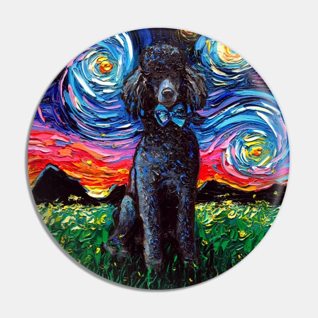 Black Poodle Night Pin by sagittariusgallery