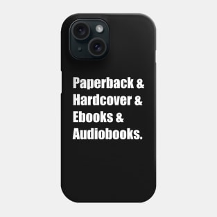 Book Formats (white) Phone Case