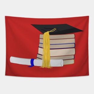 Books, Graduate Cap and Certificate Tapestry